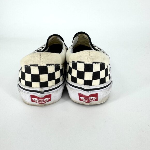 Vans Classic Checkerboard Slip On Shoes Black Natural Size Men's 7.5 Women's 9 - Picture 7 of 9